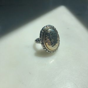 Gold & Silver Ring OS Crocodile Skin design
